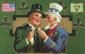 Oncle Sam et un lutin trinquant - American School